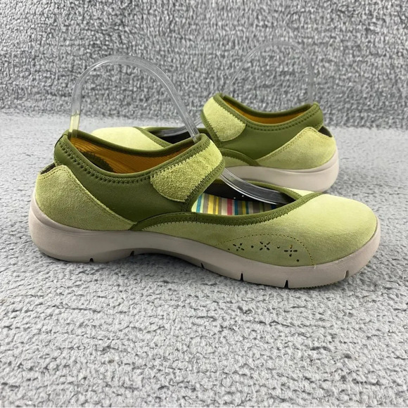 Dansko emmy suede Walking Shoes Green Leather Womens 9 Mary Janes Sandal Cut Out - Picture 10 of 14